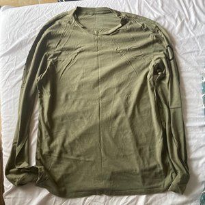 Outerknown Long Sleeve Tee Shirt OliveGreen Size L